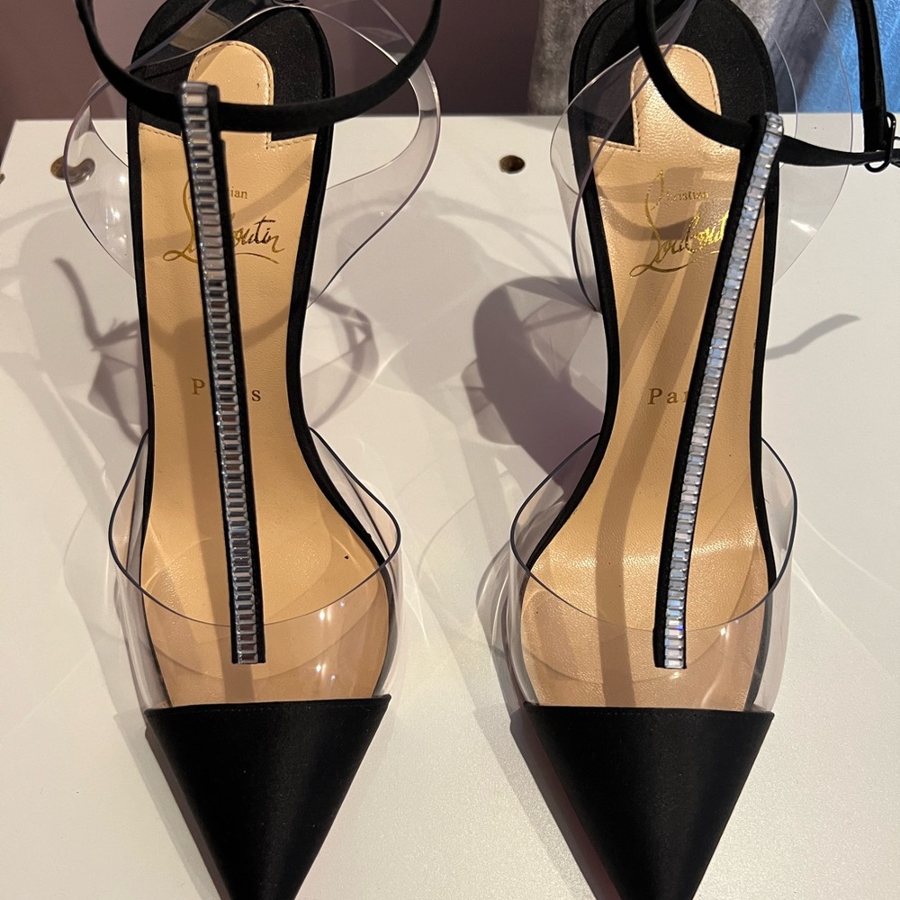 Christian louboutin PVC satin Diamond pumps size 40